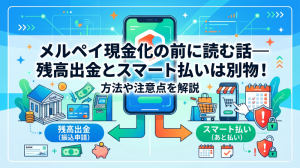 メルペイ現金化の前に読む話―残高出金とスマート払いは別物！方法や注意点を解説
