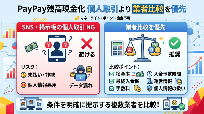 PayPay現金化は個人比較より業者取引を優先する