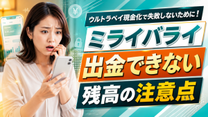 ウルトラペイ現金化で失敗しないために！ミライバライと出金できない残高の注意点