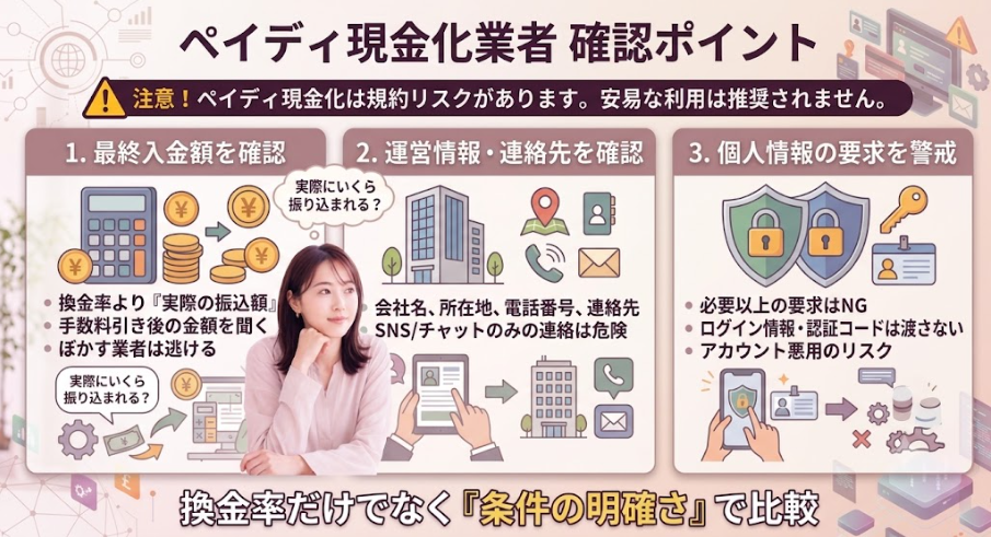 ペイディ現金化業者の確認ポイント