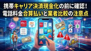 携帯キャリア決済現金化の前に確認！電話料金合算払いと業者比較の注意点