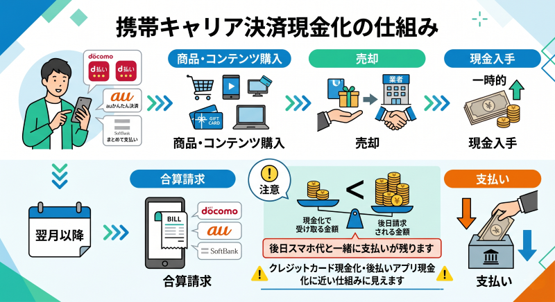 携帯キャリア決済現金化の仕組み