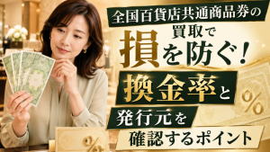 全国百貨店共通商品券の買取で損を防ぐ！換金率と発行元を確認するポイント