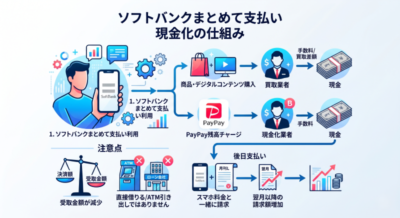 ソフトバンクまとめて支払い現金化の仕組み