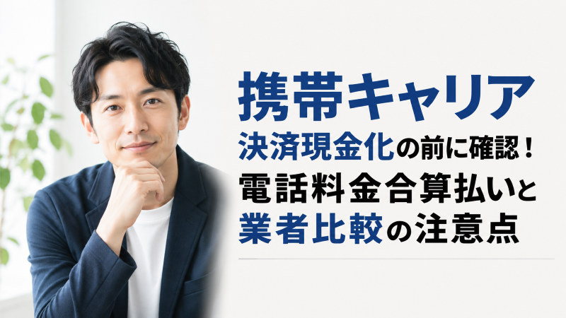 携帯キャリア決済現金化の前に確認！電話料金合算払いと業者比較の注意点