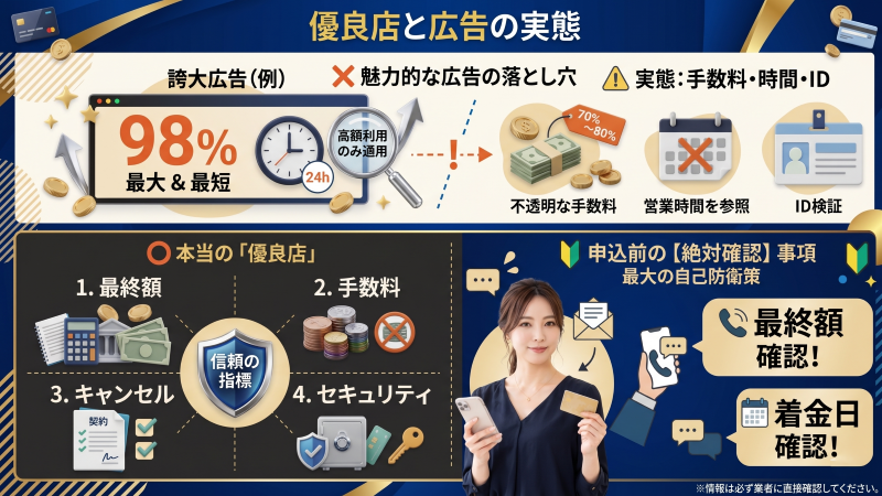 クレジットカード現金化業者を換金率で判断するのは危険