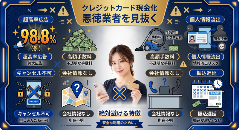 クレジットカード現金化で悪徳業者を見抜く